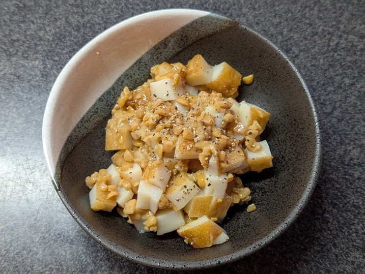 オリーブオイル香る！与作揚げの納豆和え