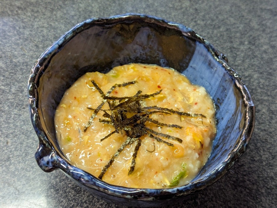 「能登ふぐ雑炊」追いキムチチーズ雑炊