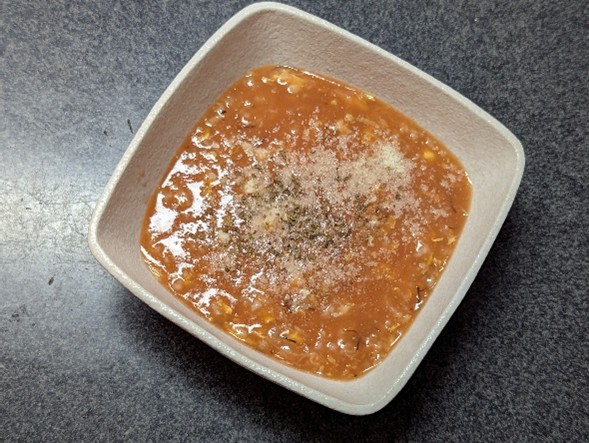 「能登ふぐ雑炊」イタリアン風トマト雑炊