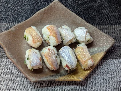 「小鯛の笹漬」と和ハーブ寿司
