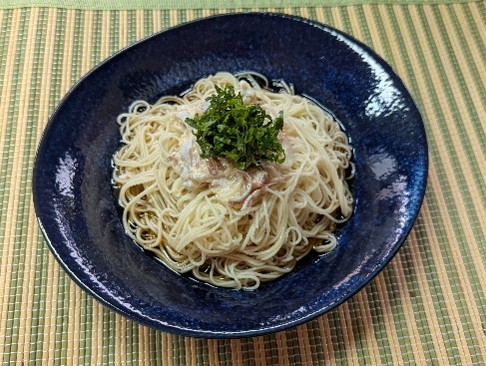 「小鯛の笹漬」と明太子のコク旨素麺